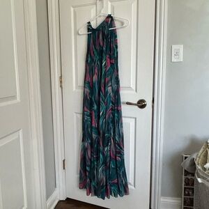 Elegant Multicolor Halter Maxi Dress